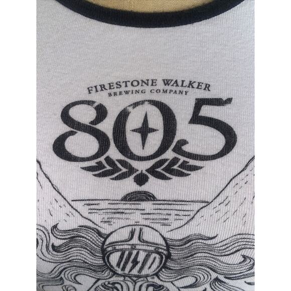 Firestone Walker Brewing Co. 805 Women's Medium Black White Henley T-Shirt - Picture 7 of 7